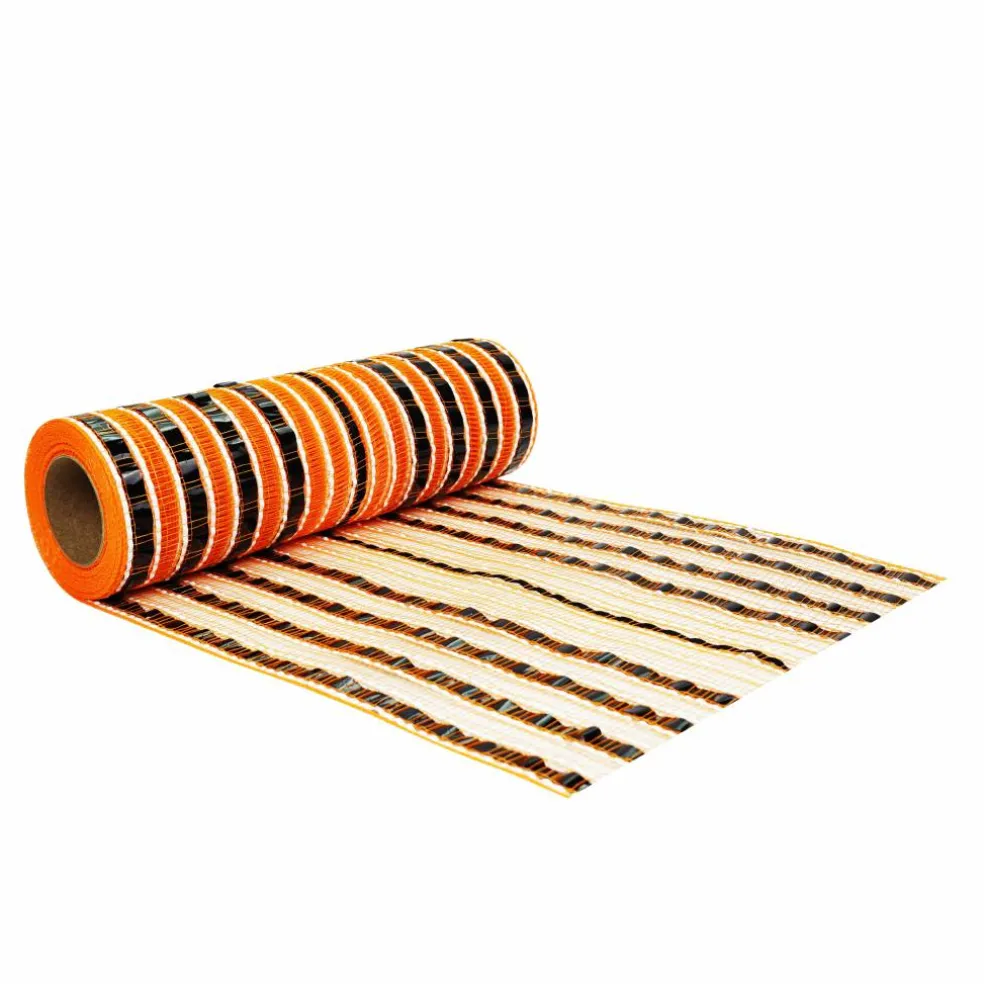 9.5" x 6yd. Orange & Black Stripes Easy Pull Mesh by Celebrate It®