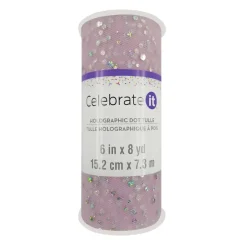 6" x 8yd. Pink Holographic Sequins Tulle by Celebrate It™
