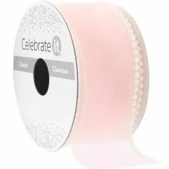 1.5" x 3yd. Pink Sheer Pearl Edge Ribbon by Celebrate It® Classic