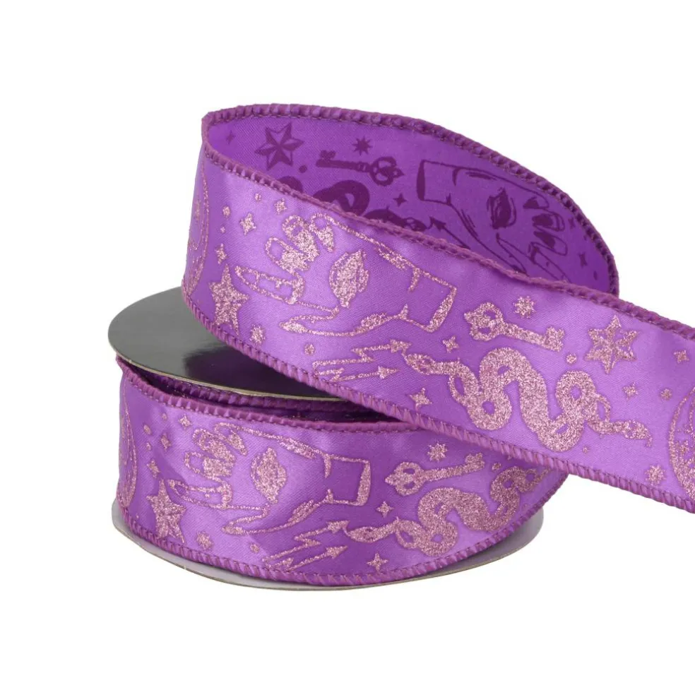 1.5" x 10yd. Purple & Gold Divinity Hand Wired Ribbon by Celebrate It®