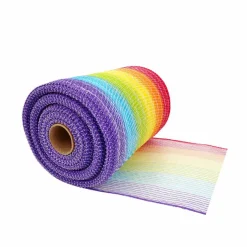 5.5" x 15yd. Rainbow Mesh Ribbon by Celebrate It®