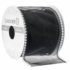 2.5" x 3yd. Sheer Wired Pearl Edge Ribbon by Celebrate It™ Classic
