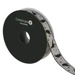 5/8" x 4yd. Silver & Black Crows Ribbon by Celebrate It®