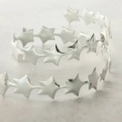 5/7" x 3yd. Silver Metallic Star Ribbon by Celebrate It® Classic