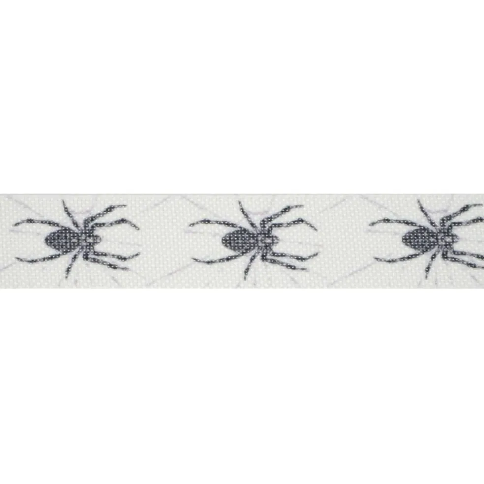 5/8" x 4yd. White & Black Spiders Ribbon by Celebrate It®