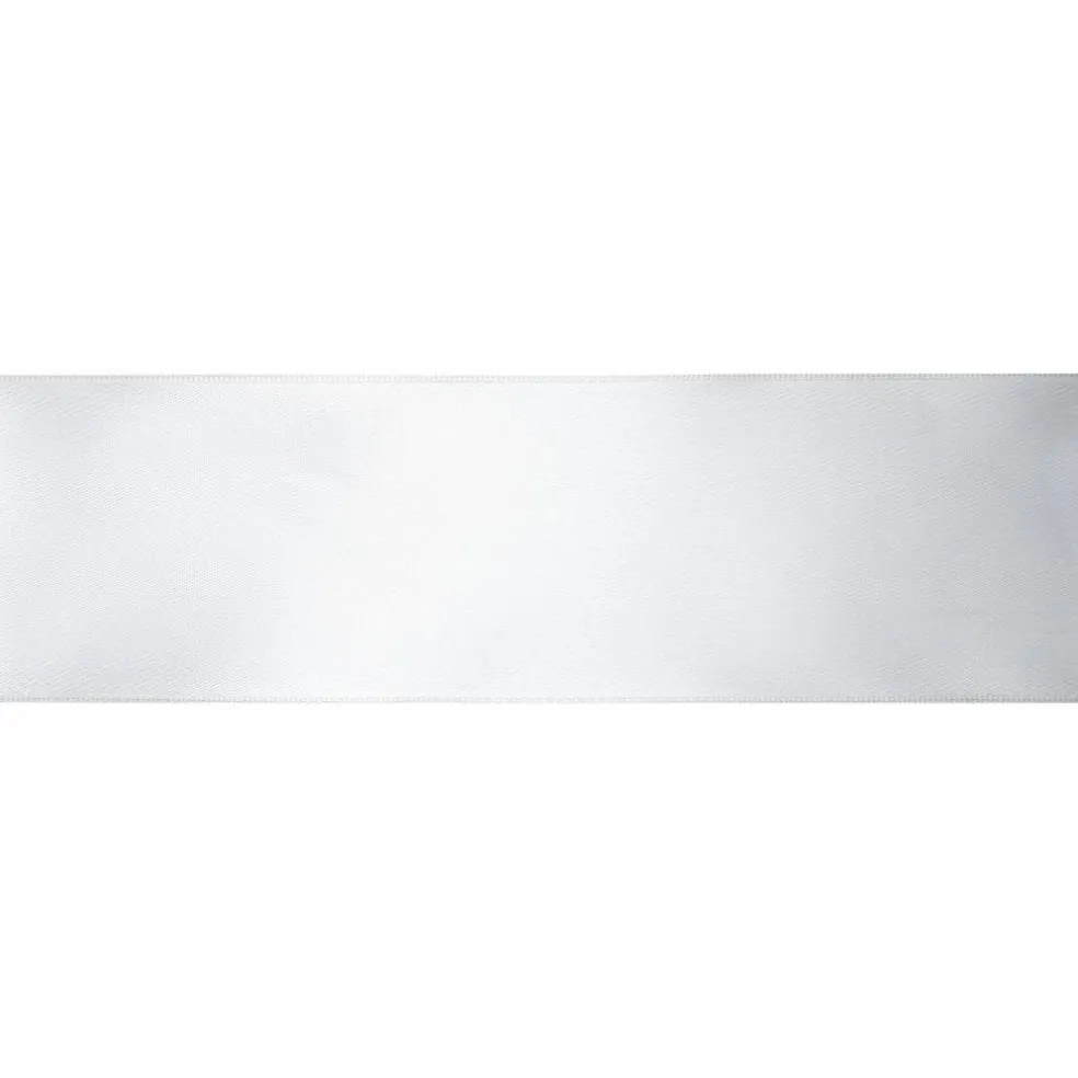 2.5" x 10yd. White Satin Wired Ribbon by Celebrate It® Specialty
