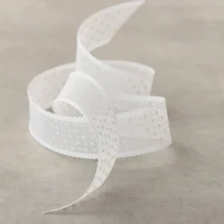 1" x 5yd. White Sheer Polka Dot Ribbon by Celebrate Itâ„¢ Classic