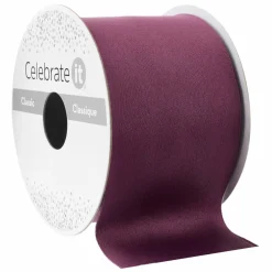 2.5" x 10yd. Wine Wired Satin Ribbon by Celebrate It™ Classic