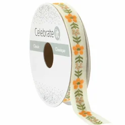 1/2" x 7yd. Yellow Jacquard Ribbon by Celebrate It® Classic