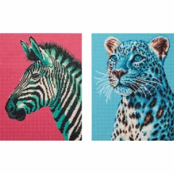 11" x 14" Zebra & Leopard Diamond Art Kit by Make Market®