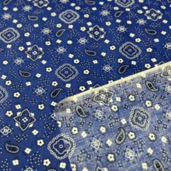 1 Yard Bandana Print Poly Cotton Fabric Sewing and Crafting 58" Wide