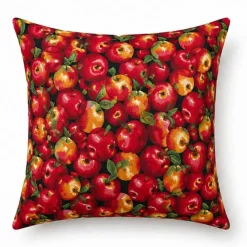 1 Yard Black Apple Printed Poly Cotton Fabric 59/60 Inch Width