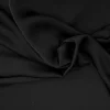 1 Yard Black Laundered Tissue Satin Fabric Lightweight Soft Sheer