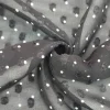 1 Yard Black or Ivory Clip Dot Chiffon Lightweight Sheer Polyester Fabric 57/58" Wide