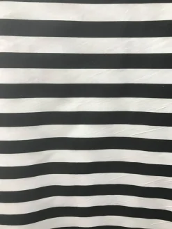 1 yard Black & White Stripe Poly Cotton Fabric 1″ for Sewing Home Decor Apparel 59/60 Inch Width