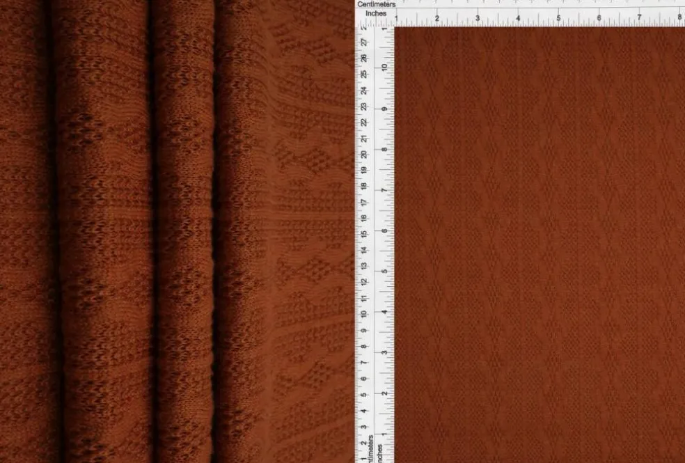 1 Yard Cable Knit Jacquard Sweater Fabric Heavyweight Stretch Knit 58/60" Wide