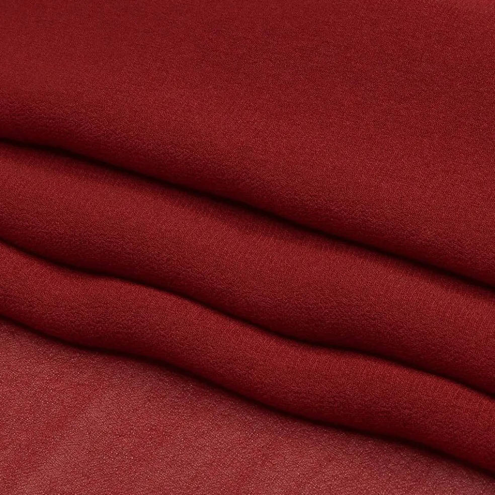 1 Yard Clay Red Viscose Georgette Fabric Lightweight Sheer 54 inch Width
