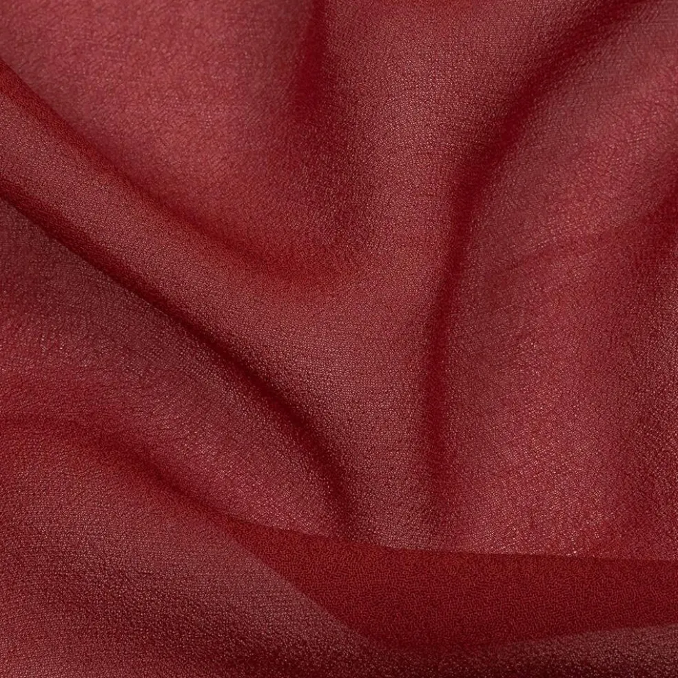 1 Yard Clay Red Viscose Georgette Fabric Lightweight Sheer 54 inch Width