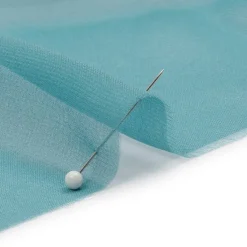 1 Yard Colonial Blue Silk Chiffon Lightweight Sheer Fabric for Fluid Garments, 44 Inches Wide