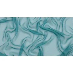 1 Yard Colonial Blue Silk Chiffon Lightweight Sheer Fabric for Fluid Garments, 44 Inches Wide