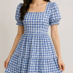 1 Yard Coppen Blue 1/4″ Gingham Checkered Fabric 58/59 Inch Wide