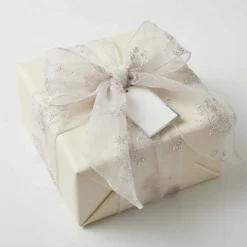 1 Yard Crystal Organza Floral Glitter White Fabric 58/60