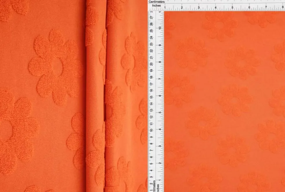 1 Yard Daisy Floral Jacquard Knit Fabric for Apparel 58/60" Wide