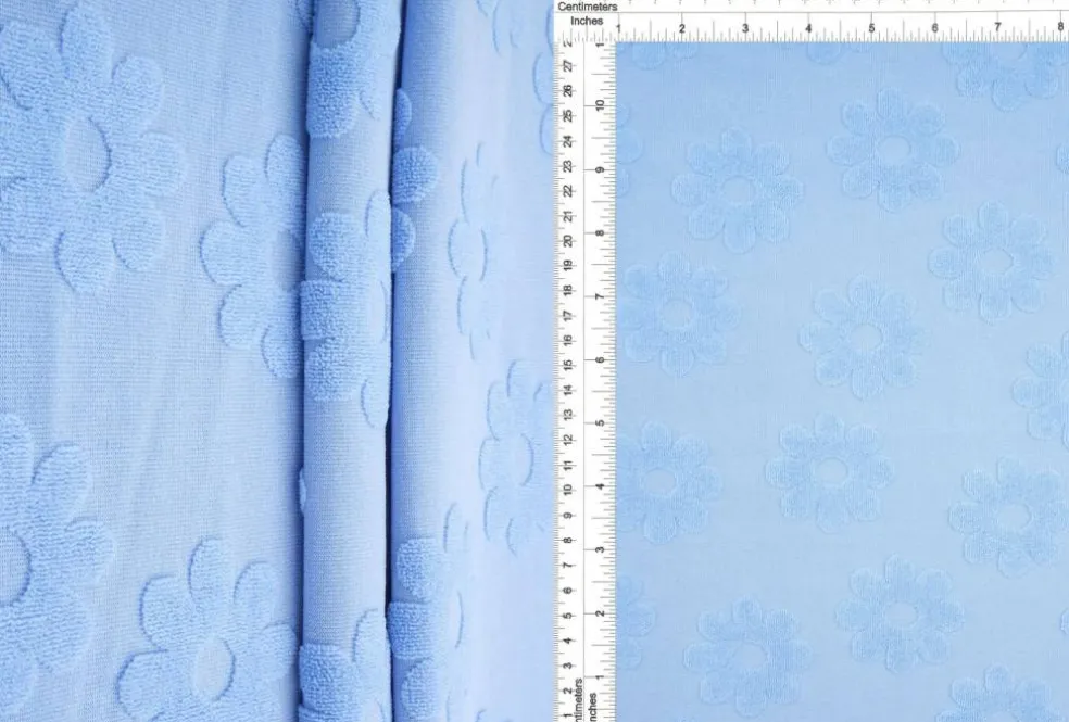 1 Yard Daisy Floral Jacquard Knit Fabric for Apparel 58/60" Wide