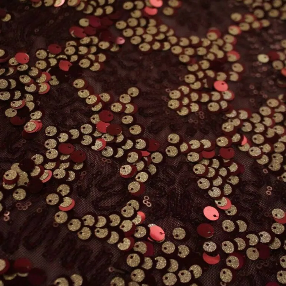 1 Yard Fame Stretch Mesh Embroidered Sequin 2 Way Stretch Dancewear Fabric 50 Inch Width