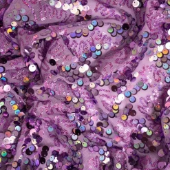 1 Yard Fame Stretch Mesh Embroidered Sequin 2 Way Stretch Dancewear Fabric 50 Inch Width