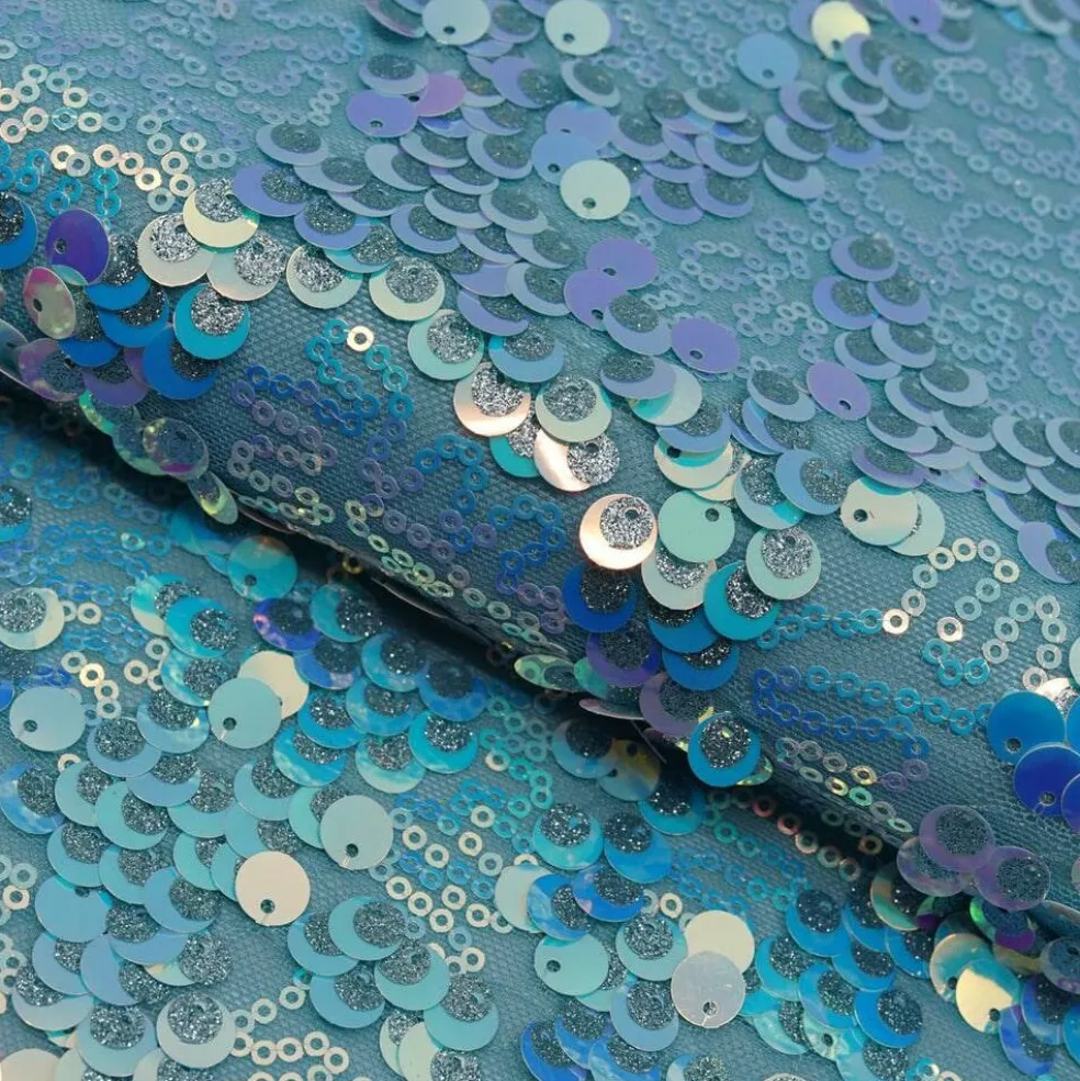 1 Yard Fame Stretch Mesh Embroidered Sequin 2 Way Stretch Dancewear Fabric 50 Inch Width