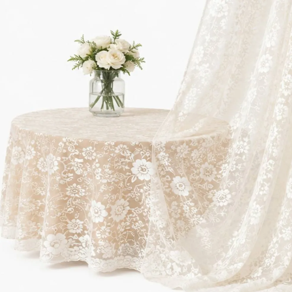 1 Yard Floral Off White Lace Fabric for Apparel 56/57 Inch Width