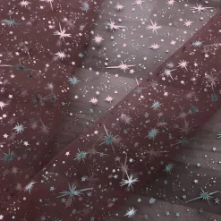 1 Yard Foil Star Organza Sheer Silver Stars Fabric 58/59 inches Wide