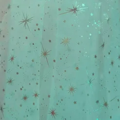 1 Yard Foil Star Organza Sheer Silver Stars Fabric 58/59 inches Wide