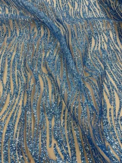 1 Yard Glitter Lace Sheer Mesh Fabric 100% Polyester 59/60" Wide