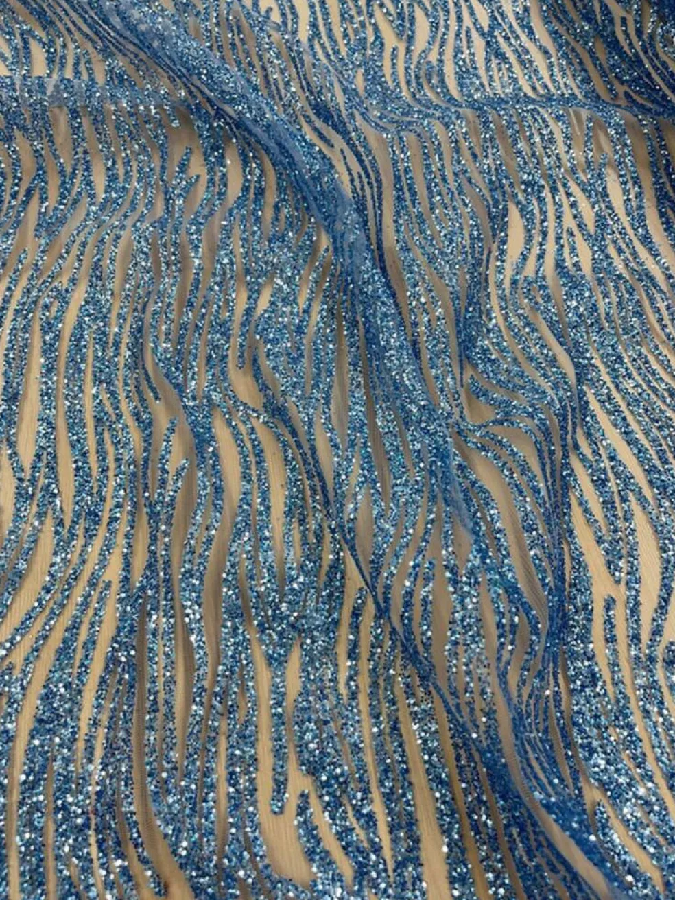 1 Yard Glitter Lace Sheer Mesh Fabric 100% Polyester 59/60" Wide