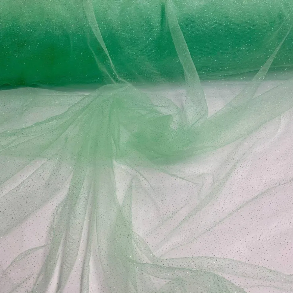 1 Yard Glitter Mesh Fabric 100% Polyester Sheer Sparkle 60" Wide