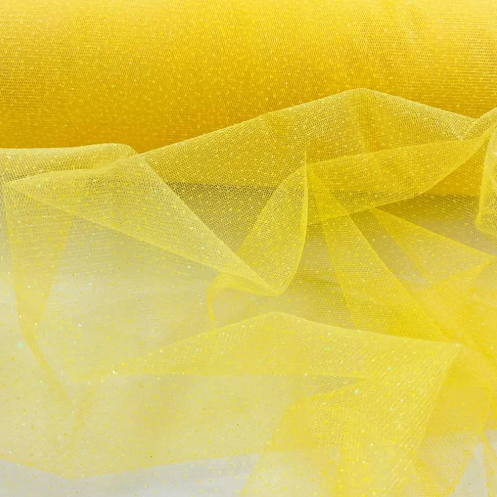 1 Yard Glitter Mesh Fabric 100% Polyester Sheer Sparkle 60" Wide