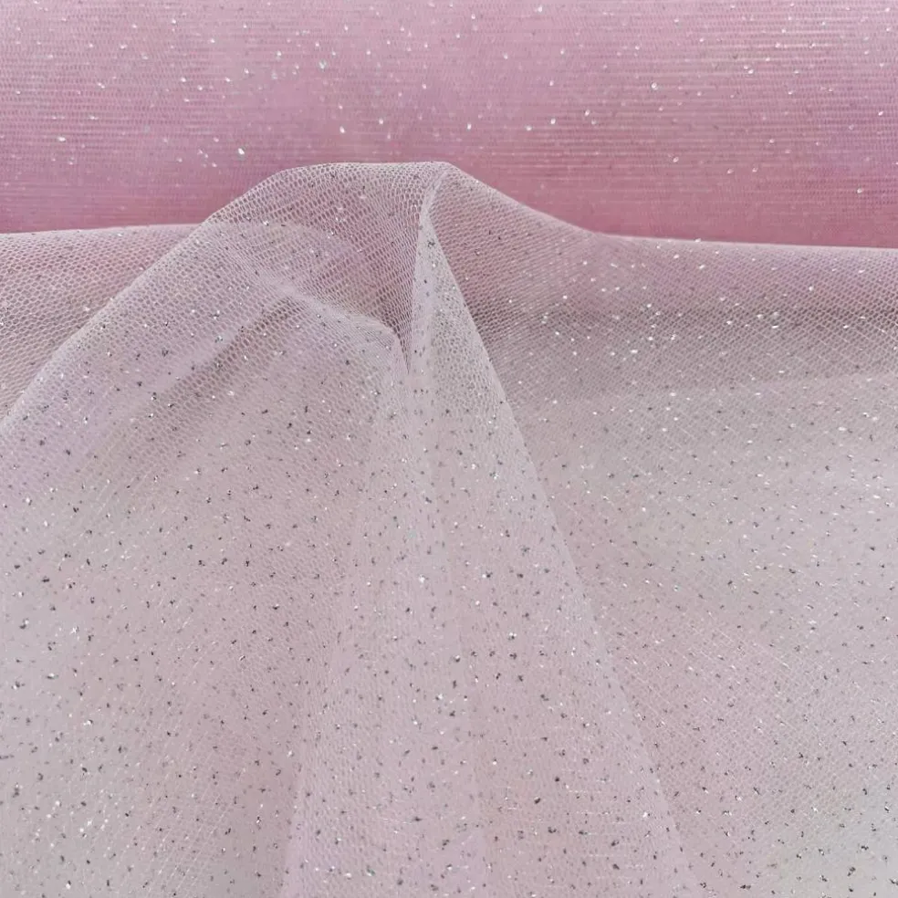 1 Yard Glitter Mesh Fabric 100% Polyester Sheer Sparkle 60" Wide