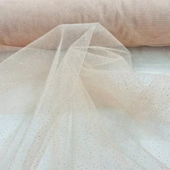 1 Yard Glitter Mesh Fabric 100% Polyester Sheer Sparkle 60