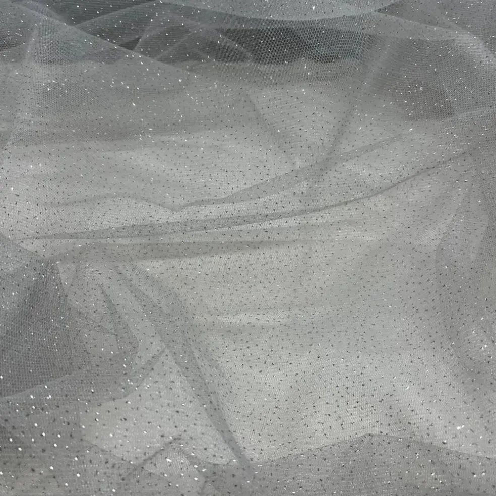 1 Yard Glitter Mesh Fabric 100% Polyester Sheer Sparkle 60" Wide
