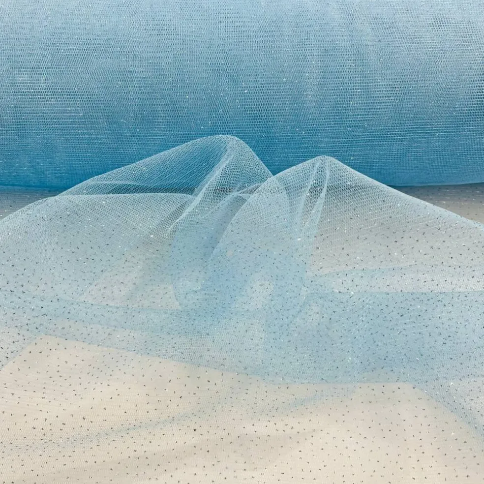 1 Yard Glitter Mesh Fabric 100% Polyester Sheer Sparkle 60" Wide