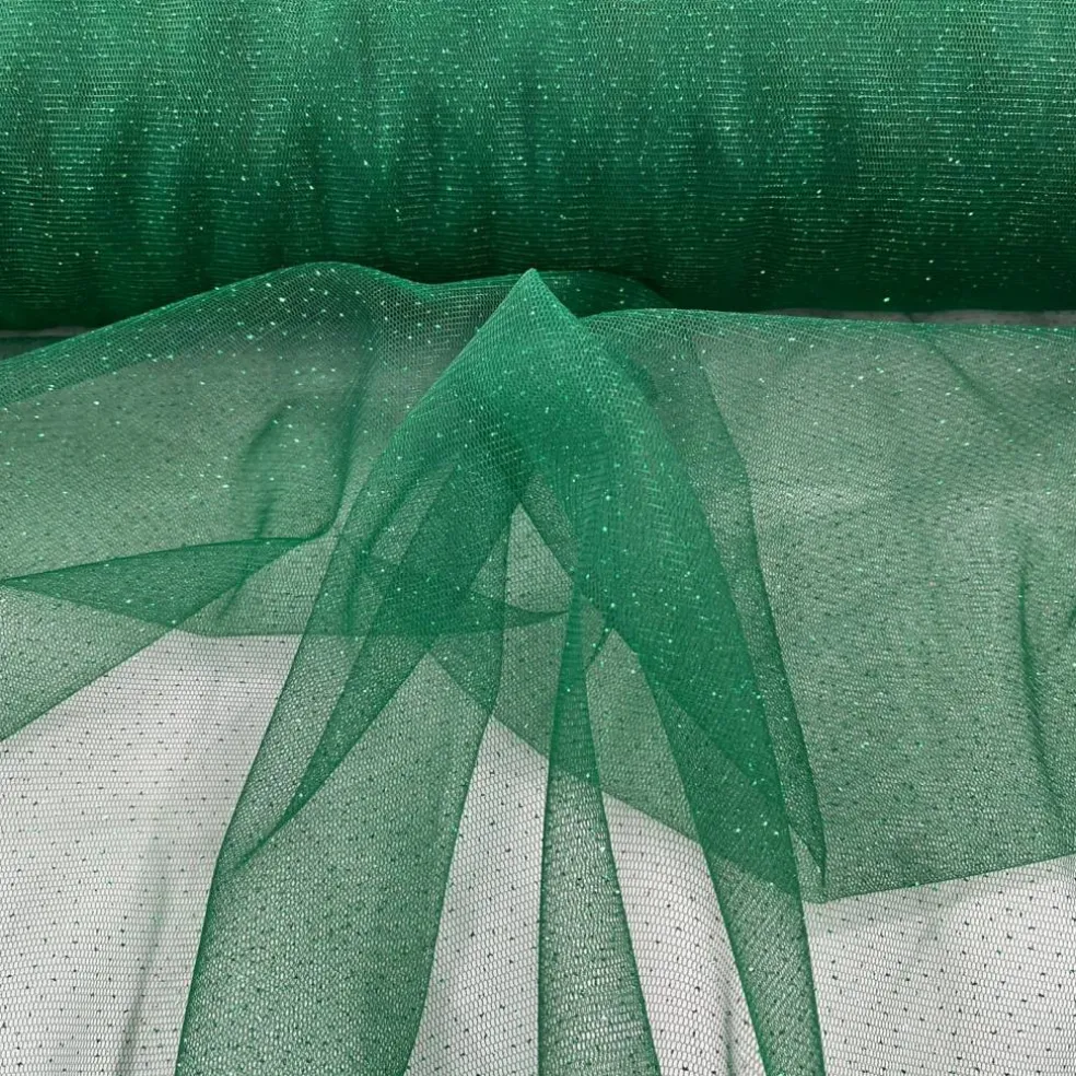 1 Yard Glitter Mesh Fabric 100% Polyester Sheer Sparkle 60" Wide