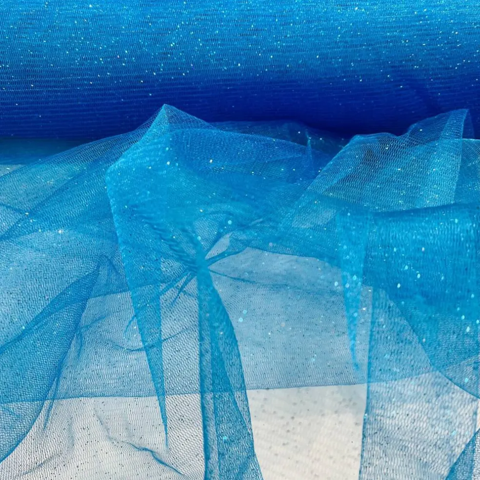 1 Yard Glitter Mesh Fabric 100% Polyester Sheer Sparkle 60" Wide