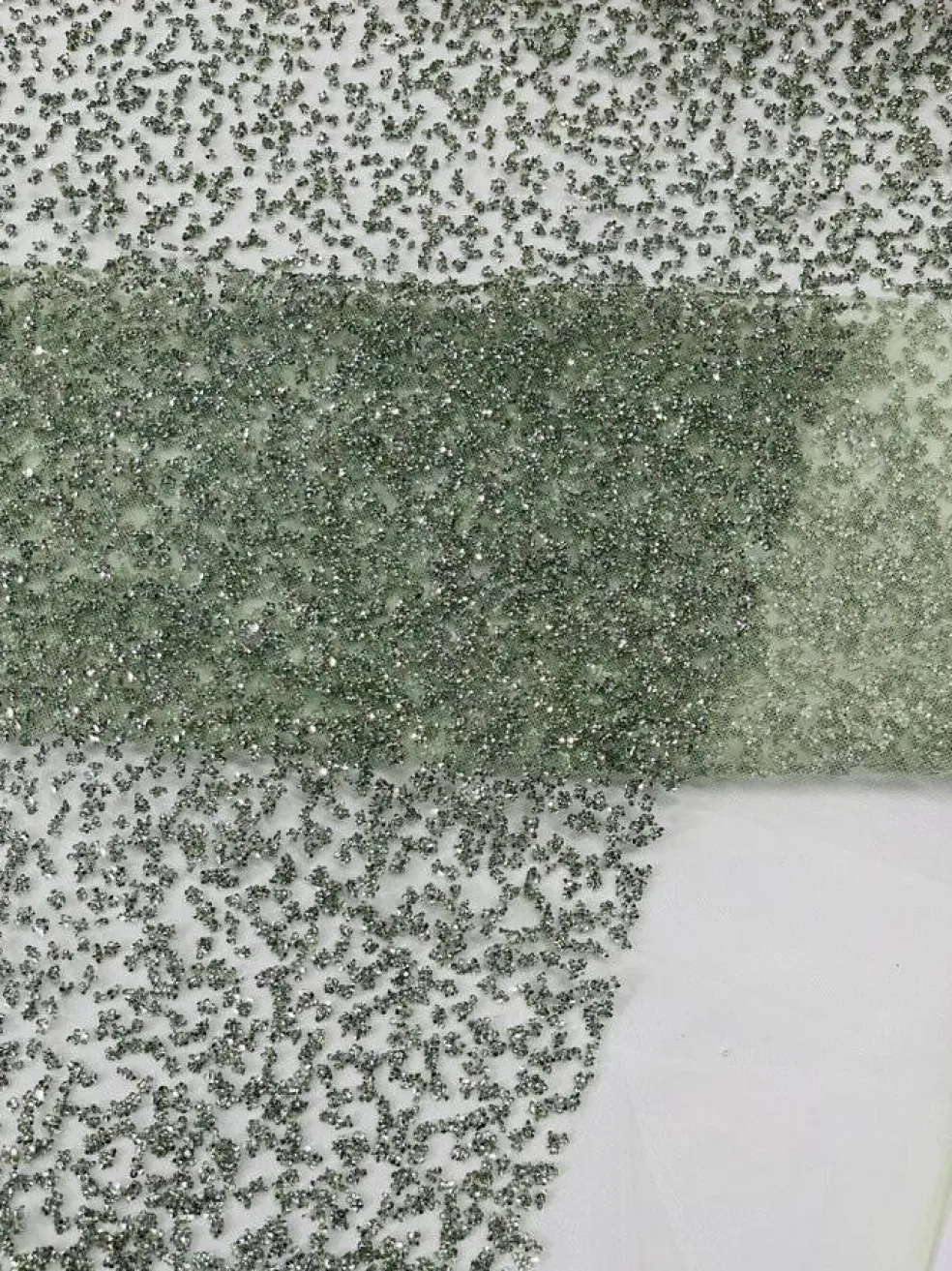 1 Yard Glitter Rhinestone Mesh Fabric Sparkly Sheer Material for Costumes, Gowns & Decor