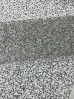1 Yard Glitter Rhinestone Mesh Fabric Sparkly Sheer Material for Costumes, Gowns & Decor