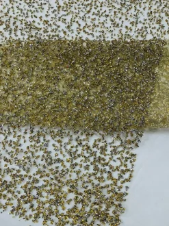1 Yard Glitter Rhinestone Mesh Fabric Sparkly Sheer Material for Costumes, Gowns & Decor