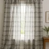1 Yard Gray White Watercolor Plaid Medium-Weight Linen Woven Fabric