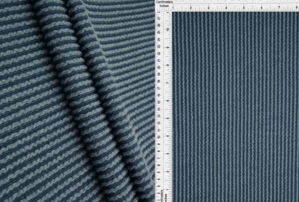 1 Yard Jacquard Double Knit Rib Stretch Fabric 230 GSM 52" Wide
