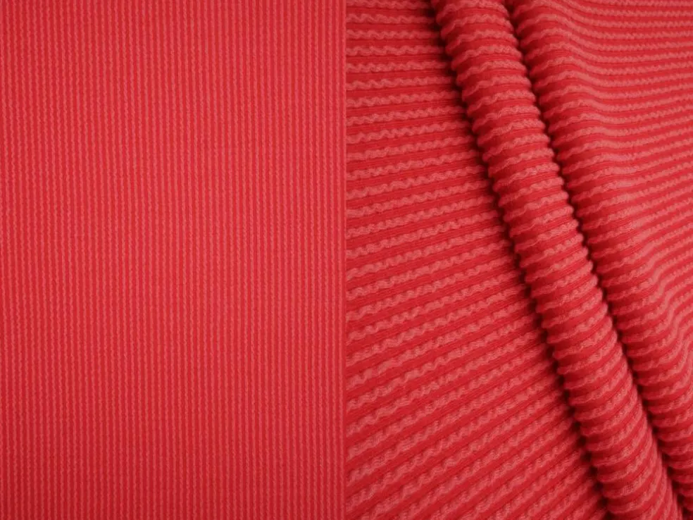1 Yard Jacquard Double Knit Rib Stretch Fabric 230 GSM 52" Wide